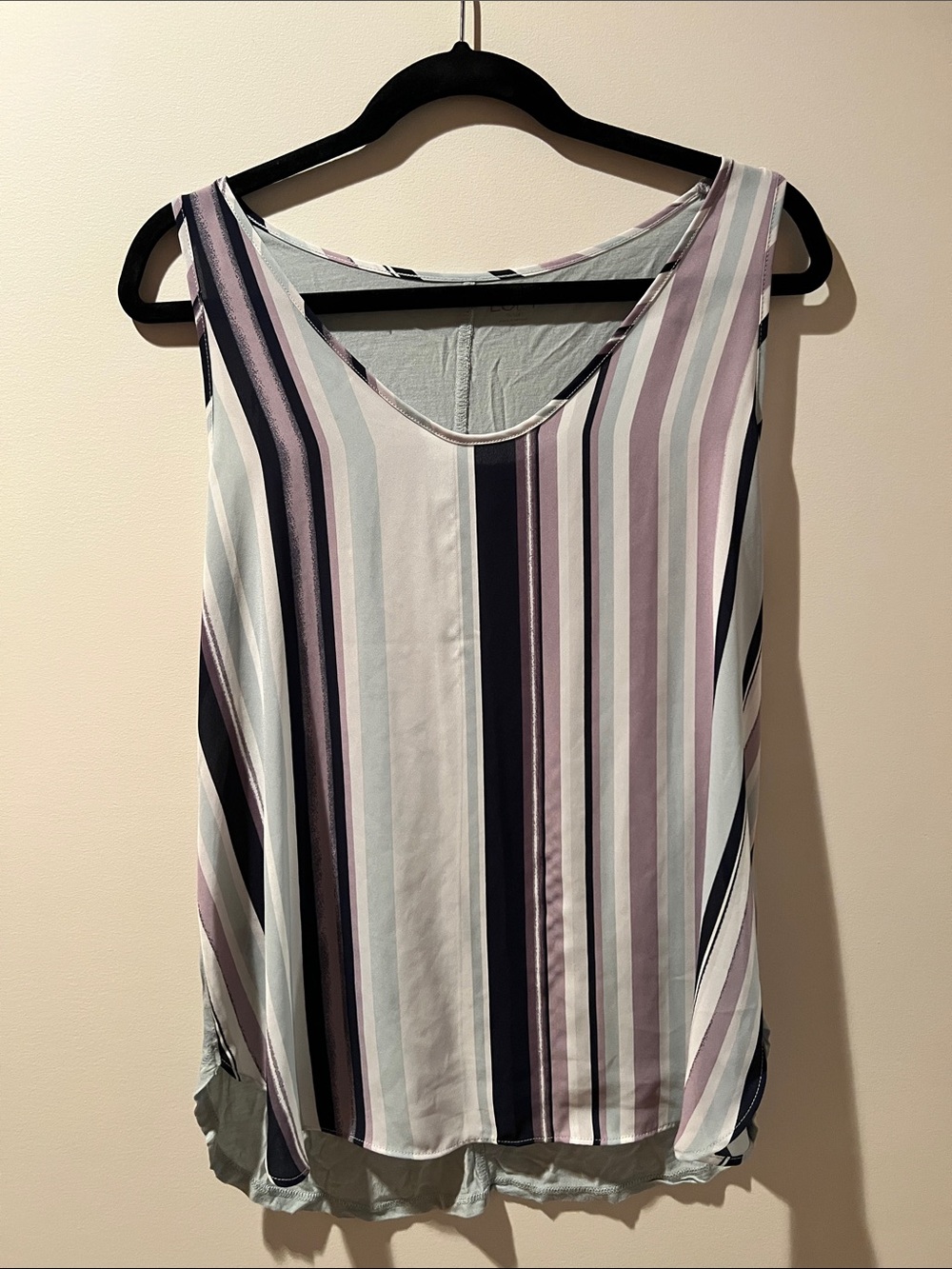 LOFT Striped Sleeveless Camisole in Navy, Pink, Cream